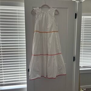 J. Crew White Dress with Vibrant Trim